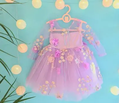 Princes Dress Flower Bloom Quality Kids - საბავშვო კაბა 1093 Purple