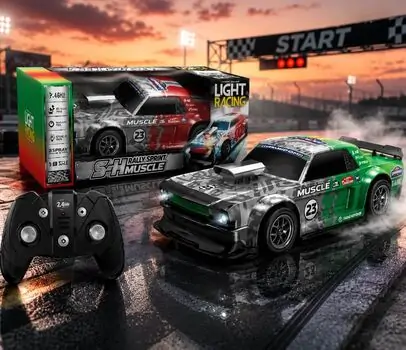 Remote Control Muscle Racing Car With Light - დისტანციურად მართვადი სათამაშო მანქანა განათებით