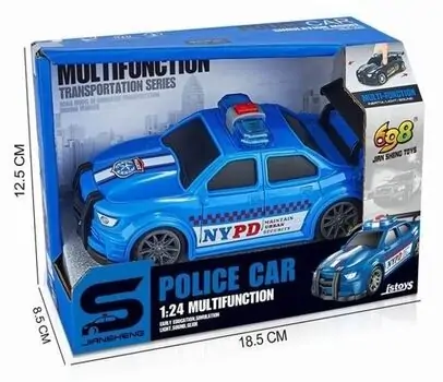 Police Car With Light And Sound Blue - სათამაშო მანქანა განათებით და ხმოვანი ფუნქციით