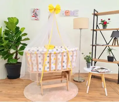Bebekonfor NATURAL BERSAVA WITH YELLOW SET ახალშობილის საწოლის კომპლექტი