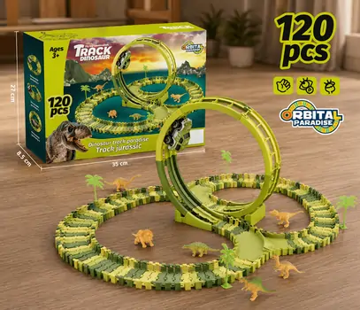 Dinosaur Track Set With Car - სათამაშო დინოზავრის ტრასა