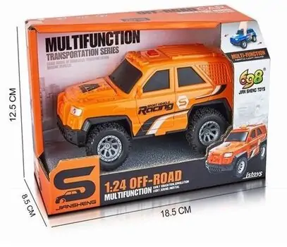 Off-Road Jeep With Sound And Light Orange - სათამაშო მანქანა განათებით და ხმოვანი ფუნქციებით