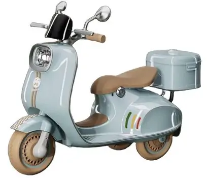 Vespa Moto Grey With Bag - ელექტრო სკუტერი ჩანთით
