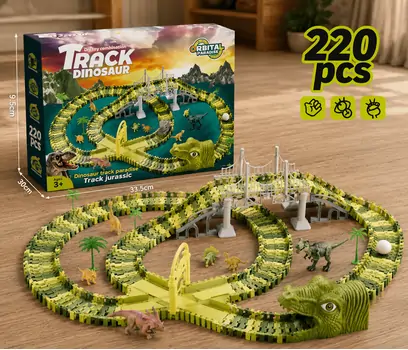 Dinosaur Track Set With Car - სათამაშო დინოზავრის ტრასა