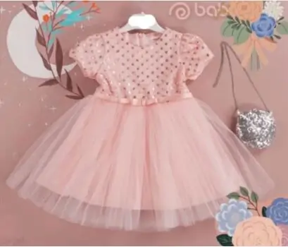 PRINCESS DRESS WITH MINI BAG საბავშვო კაბა ჩანთით BABYROSE 3731 PINK