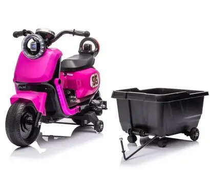 Mercedes Motorcycle With Cart Red - ელექტრო მოტოციკლი მისაბმელი ურიკით, 4 image