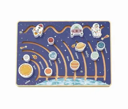 Tooky Toy Wooden Educational Set With Planets Of The Solar System - ხის განსავითარებელი სათამაშო მზის სისტემა