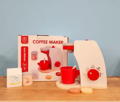 Wooden Toy Coffee Maker - სათამაშო ხის ყავის აპარატი აქსესუარებით