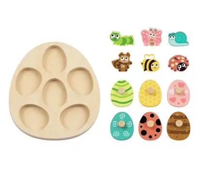 Wooden Eggs Puzzle Insect - სათამაშო ხის კვერცხის ფაზლი, 2 image