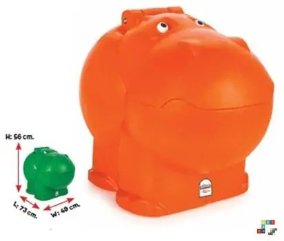 Pilsan-ის სათამაშოების ჩასაყრელი ყუთი 06 188 HIPPO TOY BOX (orange), 2 image