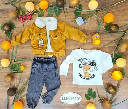 Cute Dino Set SOSO 1211  საბავშვო ტანსაცმლის ნაკრები
