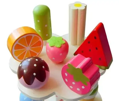 Wooden 3-layer Ice Cream Candy Stand - ხის სათამაშო აქსესუარები, 2 image