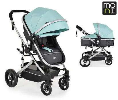 Cangaroo Ciara Turquoise With Black 3 In 1 Set With Multi Carseat საბავშვო ტრანსფორმერი ეტლის კომპლექტი, 2 image