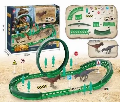 Dinosaur Track Set With Car And Accessories - სათამაშო ტრასა აქსესუარებით, 2 image