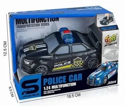 Police Car With Light And Sound Black - სათამაშო მანქანა განათებით და ხმოვანი ფუნქციით