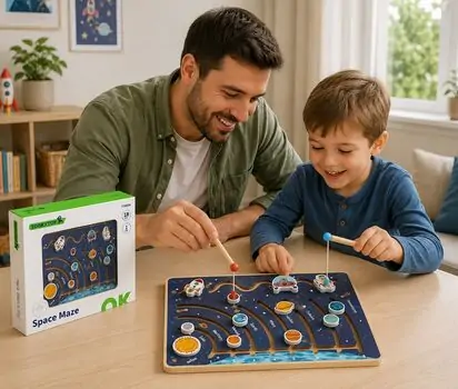 Tooky Toy Wooden Educational Set With Planets Of The Solar System - ხის განსავითარებელი სათამაშო მზის სისტემა