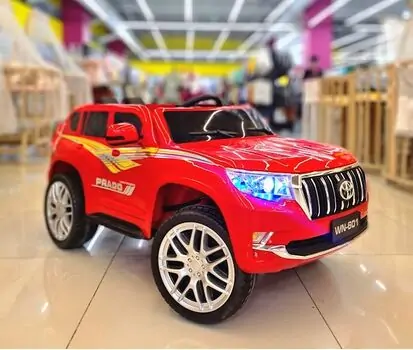 Toyota Prado Red -ელექტრო მანქანა კაუჩუკის საბურავებით, 2 image