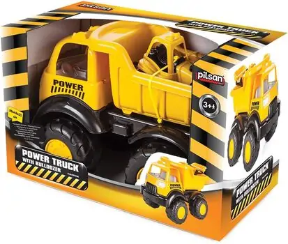Pilsan 06 518 Power Truck With Bulldozer - სათამაშო ბულდოზერი მანქანა, 2 image