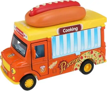 Hot Dog Pull Back Truck - სათამაშო მექანიკური მანქანა