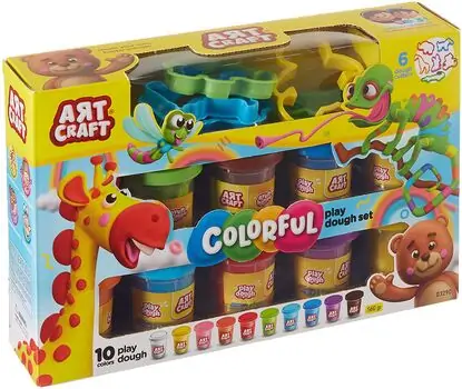 Dede 03290 ART CRAFT COLOURFUL DOUGH SET 16 PCS 560 GR საბავშვო პლასტელინის ნაკრები, 5 image