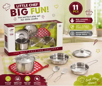 Metal Kitchen Cooking Accessories -  სათამაშო სამზარეულოს აქსესუარები
