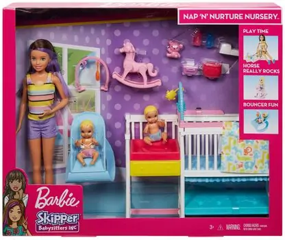 Barbie Babysitter Skipper Sleep Training Playset GFL38 - ბარბის თოჯინა აქსესუარებით