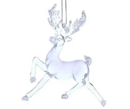 White And Clear Reindeer Hanging Decoration -  ნაძვის ხის სათამაშო, 2 image