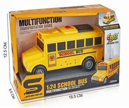 School Bus With Light And Sound - სათამაშო სკოლის ავტობუსი განათებით და ხმოვანი ფუნქციით
