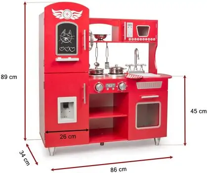 Retro Kitchen for Children  ხის სათამაშო სამზარეულო  HT001, 19 image