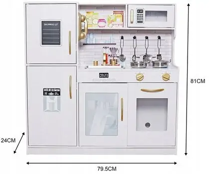 Wooden Kitchen Playset  White - საბავშვო ხის სამზარეულო, 6 image