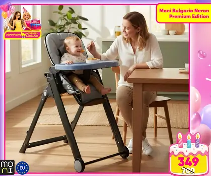 Cangaroo High chair Neron grey - საკვები სკამ-მაგიდა