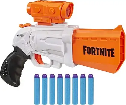 Nerf Fortnite Blaster Hammer Action Includes Removable Scope HAS-E9391 ბლასტერი რბილი ტყვიებით