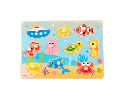 Tooky Toy Marine Puzzle TY856 - სათამაშო თევზების ფაზლი, 2 image