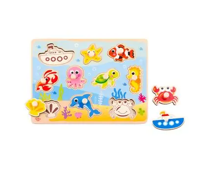 Tooky Toy Marine Puzzle TY856 - სათამაშო თევზების ფაზლი
