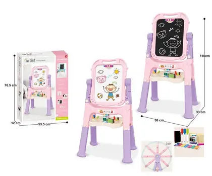 Artists Drawing Board Double-Faced Pink საბავშვო ორმხრივი სახატავი დაფა, 2 image