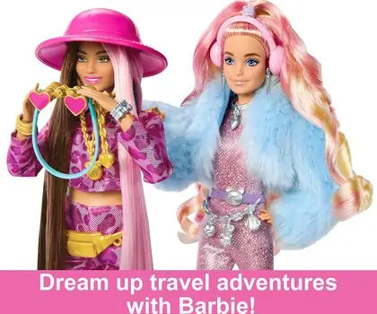 Barbie Extra HPT48 Travel With Safari Fashion - სათამაშო ბარბის თოჯინა აქსესუარებით, 6 image
