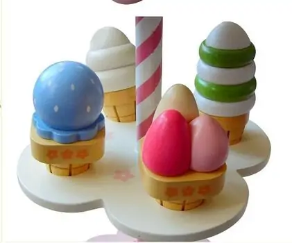 Wooden 3-layer Ice Cream Candy Stand - ხის სათამაშო აქსესუარები, 3 image