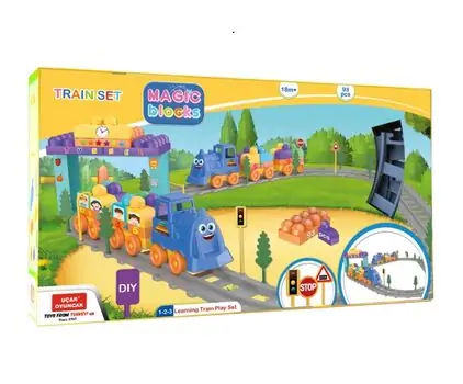 Magic Blocks Train Set სათამაშო ასაწყობი კუბიკები