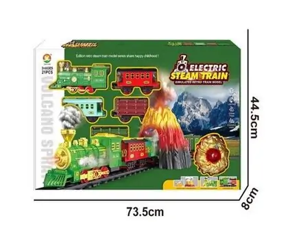 Electric Steam Train Set With Light And Sound  - მატარებლის ნაკრები განათებით და ხმოვანი ფუნქციით