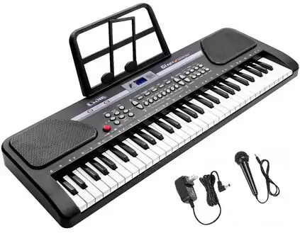 61-Key Electronic Keyboard with Microphone and Music Holder - სათამაშო ელექტრო პიანინო მიკროფონით და ნოტების დასადებით, 3 image