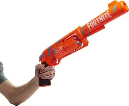 NERF Fortnite 6-SH Dart Blaster Camo Pulse Wrap, Hammer Action Priming HAS-F2678 ბლასტერი რბილი ტყვიებით, 4 image