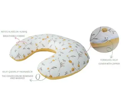 Yuar Baby Nursing pillow 100% cotton Yellow Gazelle ახალშობილის ბალიში