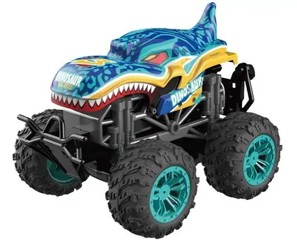 Colorful Dinosaur Car Blue  - დისტანციურად მართვადი მანქანა