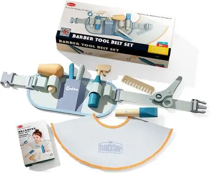 Wooden Toy Barber Tool Belt set - ხის სათამაშო ინსტრუმენტების ქამარი, 4 image