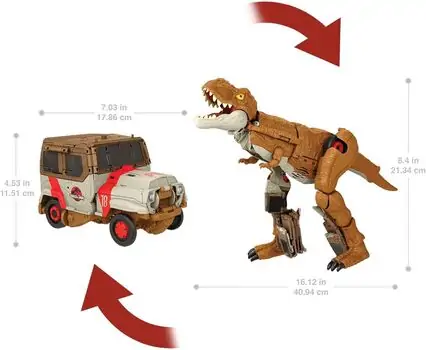 Jurassic World HPD38 Transforming Tyrannosaurus T Rex  to Off Road Truck - სათამაშო ტრანსოფრმერი დინოზავრი, 2 image