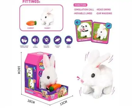 Cozy Plush Rabbit With Musical Function - სათამაშო ფუმფულა კურდღელი მუსიკალური ფუნქციით, 2 image