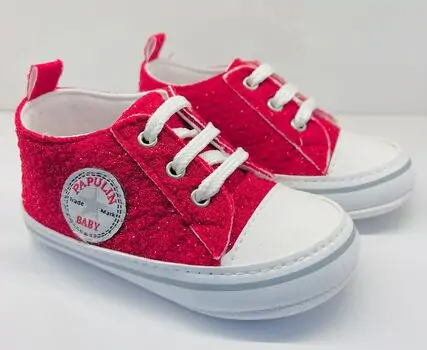 Papulin Baby Shoes 0-12 Months 4280 ჩვილის ფეხსაცმელი RED