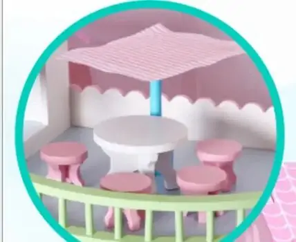 Wooden Doll House With Accsesoriess  - თოჯინის სახლი ავეჯით, 4 image