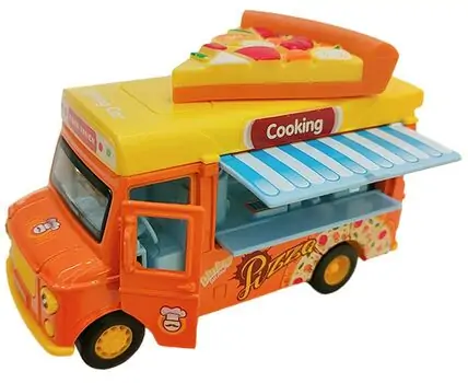 Pizza Pull Back Truck - სათამაშო მექანიკური მანქანა