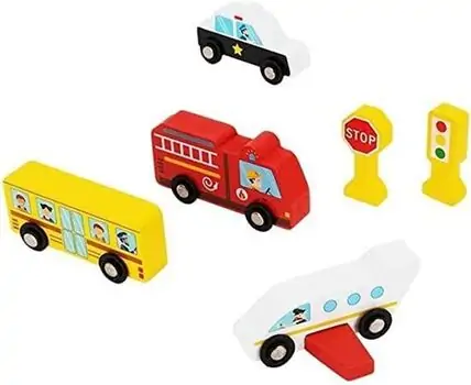 Tooky Toy Wooden City Block Set - ხის განსავითარებელი სათამაშო კუბიკები, 3 image
